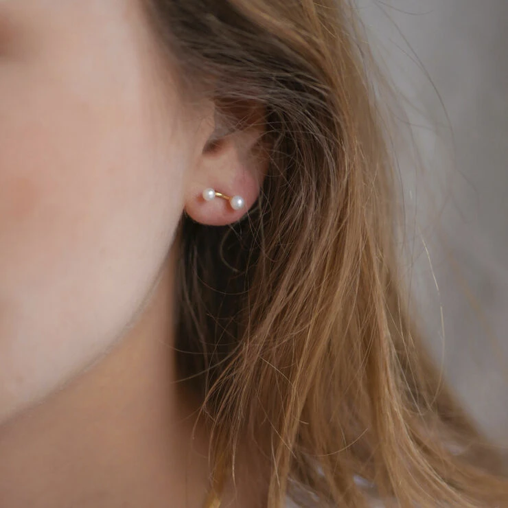 ENAMEL Copenhagen Earring, 2 Pearls 4 ENAMEL Copenhagen Earring, 2 Pearls - Billede 2