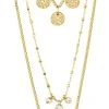 Pilgrim GOLD-PLATED LAYERED CAROL NECKLACE, 3-IN-1 -Enamel Copenhagen Salg 5700560080409