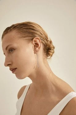 Pilgrim SILVER-PLATED KAMARI CHAIN EARRINGS W/ CRYSTALS -Enamel Copenhagen Salg 5700560080959 1