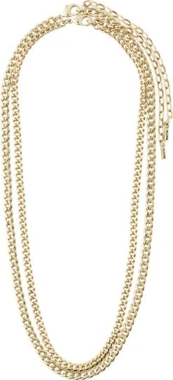 Pilgrim BLOSSOM Recycled Curb Chain Halskæde 2-i-1 Guldbelagt -Enamel Copenhagen Salg 5700560087491 1