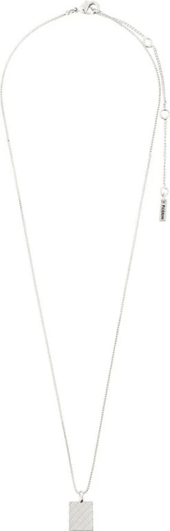 Pilgrim BLOSSOM Recycled Square Coin Halskæde Sølvbelagt -Enamel Copenhagen Salg 5700560087521 1