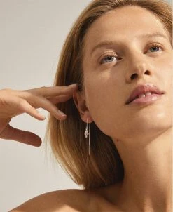 Pilgrim BLOSSOM Recycled Kæde øreringe 2-i-1 Sæt Sølvbelagt -Enamel Copenhagen Salg 5700560087545 2