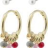 Pilgrim FREEDOM Huggie Hoops & Pearl Studs 2-in-1 Set Gold-plated -Enamel Copenhagen Salg 5700560090033
