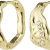 Pilgrim PIA Organic Shape Crystal Hoop Earrings Gold-plated -Enamel Copenhagen Salg 5700560090415