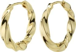 Pilgrim TAFFY Recycled Large Swirl Hoop Earrings Gold-plated