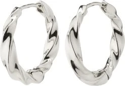 Pilgrim TAFFY Recycled Large Swirl Hoop Earrings Silver-plated