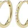 Pilgrim TRUDY Small Crystal Hoop Earrings Gold-plated -Enamel Copenhagen Salg 5700560090538
