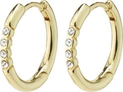 Pilgrim TRUDY Small Crystal Hoop Earrings Gold-plated