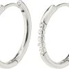 Pilgrim TRUDY Large Crystal Hoop Earrings Silver-plated