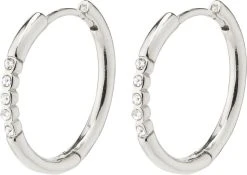 Pilgrim TRUDY Large Crystal Hoop Earrings Silver-plated