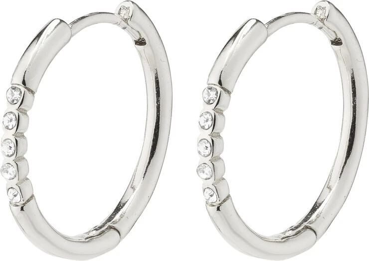 Pilgrim TRUDY Large Crystal Hoop Earrings Silver-plated 3 Pilgrim TRUDY Large Crystal Hoop Earrings Silver-plated