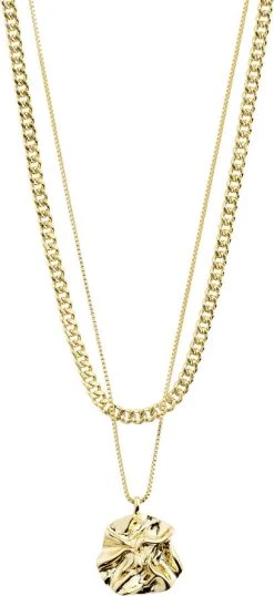 Pilgrim WILLPOWER Curb & Coin Necklace, 2-in-1 Set, Gold-plated