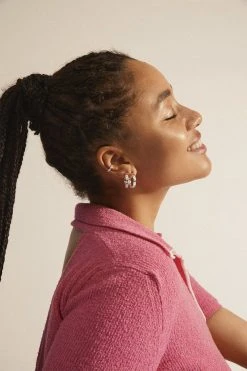 Pilgrim KINDNESS Rustic Hoop Earrings & Cuff Silver-plated -Enamel Copenhagen Salg 5700560092846 2