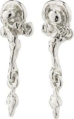 Pilgrim SOLIDARITY Recycled Organic Shaped Earrings Silver-plated