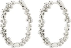 Pilgrim SOLIDARITY Recycled Large Bubbles Hoops Silver-plated