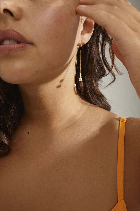 Pilgrim EUONIA Pearl Chain-earrings Gold-plated 5 Pilgrim EUONIA Pearl Chain-earrings Gold-plated - Billede 3