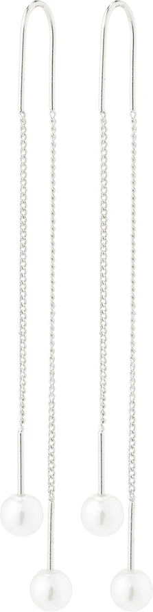 Pilgrim EUONIA Pearl Chain Earrings Silver-plated 2 Pilgrim EUONIA Pearl Chain Earrings Silver-plated