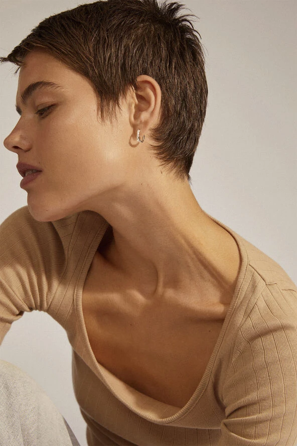 Pilgrim EDDY Recycled Organic Shaped Small Hoops Silver-plated 5 Pilgrim EDDY Recycled Organic Shaped Small Hoops Silver-plated - Billede 3