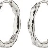 Pilgrim EDDY Recycled Organic Shaped Medium Hoops Silver-plated -Enamel Copenhagen Salg 5700560094536