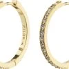 Pilgrim EBNA Large Crystal Hoops Gold-plated -Enamel Copenhagen Salg 5700560094598