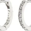 Pilgrim EBNA Small Crystal Hoops Silver-plated 2 Pilgrim EBNA Small Crystal Hoops Silver-plated -Enamel Copenhagen Salg 5700560094635