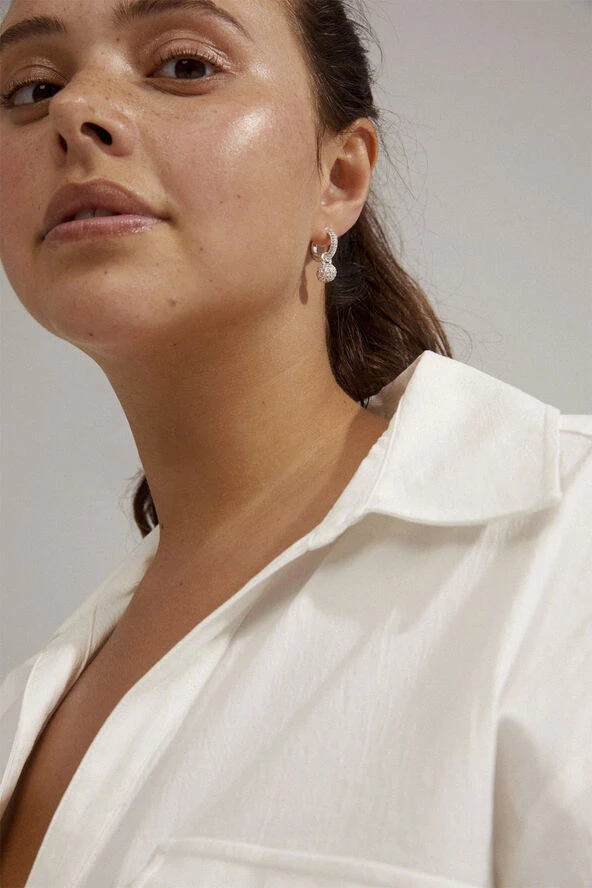 Pilgrim EDTLI Crystal Hoop Earrings Silver-plated 5 Pilgrim EDTLI Crystal Hoop Earrings Silver-plated - Billede 3