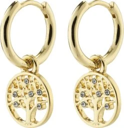 Pilgrim IBEN Recycled Tree-of-life Hoop Earrings Gold-plated
