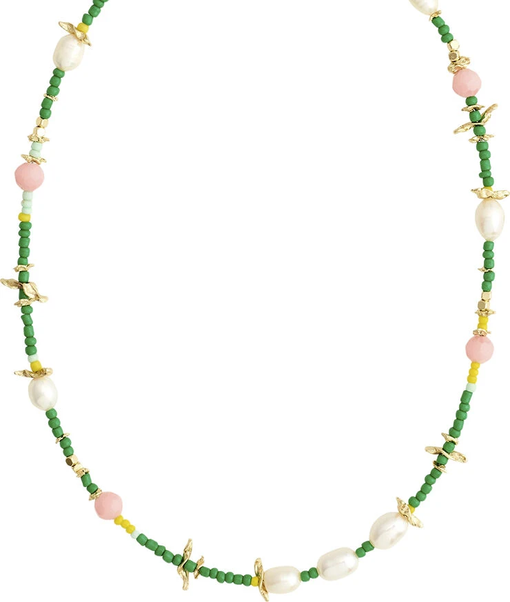 Pilgrim PAUSE Necklace With Freshwaterpearls Green/gold-plated 3 Pilgrim PAUSE Necklace With Freshwaterpearls Green/gold-plated