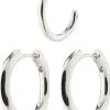 Pilgrim PAUSE Recycled Hoop Earrings & Cuff Silver-plated -Enamel Copenhagen Salg 5700560096592