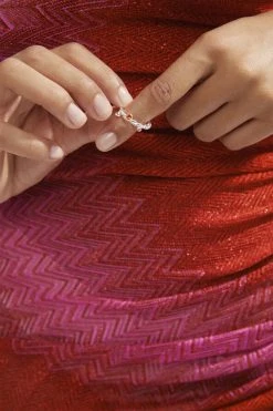 Pilgrim PAUSE Recycled Crystal Ring Rose/silver-plated -Enamel Copenhagen Salg 5700560096622 m2