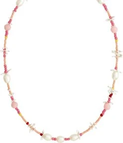 Pilgrim PAUSE Necklace With Freshwaterpearls Coral/silver-plated