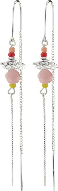 Pilgrim PAUSE Multicolored Chain Earrings Silver-plated
