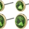 Pilgrim CALLIE Recycled Crystal Earrings Green/gold-plated -Enamel Copenhagen Salg 5700560096950