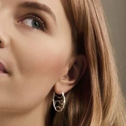 Pernille Corydon Jewellery Wave Earrings Size 30 Mm -Enamel Copenhagen Salg 5711980050187