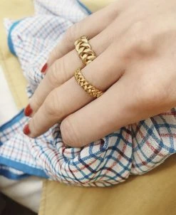 Jane Kønig Big Braided Ring, Gold-plated Sterling Silver - 46 -Enamel Copenhagen Salg 5715180022814 4