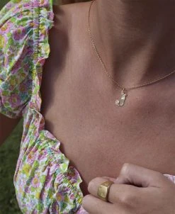 Jane Kønig Anchor Chain, Gold Plated Sterling Silver - 42 CM -Enamel Copenhagen Salg 5715180025471 5