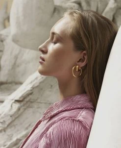 Jane Kønig Slender Hoop, Gold-plated Sterling Silver -Enamel Copenhagen Salg 5715180038860 1 2