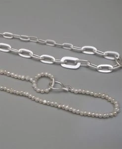 Jane Kønig ROW | PEARL NECKLACE | SILVER-42,5 Cm -Enamel Copenhagen Salg 5715180075230 5