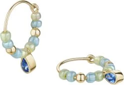 With Love Darling Global Goal # 6 Water Drop Beaded Hoop Earring