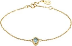 With Love Darling Water Drop Bracelet VERMEIL (925 Sterling Silver Gold Plated 2.5 Micro