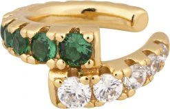 The Earring Shop Elisa Cuff Emerald/White