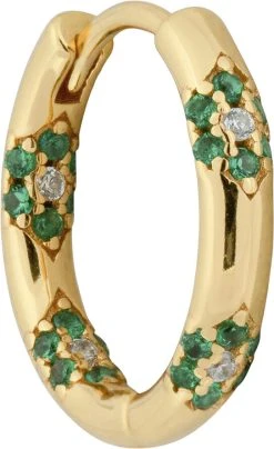 The Earring Shop Fauna Huggie Emerald